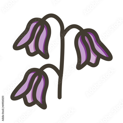 Bluebell Vector Thick Line Filled Colors Icon Design Vector Thick Line Filled Colors Icon Design