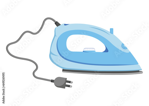 Electric Clothes Iron Vector Flat Design Isolated On White Background
