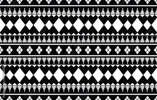 aztec seamless pattern. rug textile print texture Tribal design, geometric symbols for logo, cards, fabric decorative works. traditional print vector illustration. on black and white background.