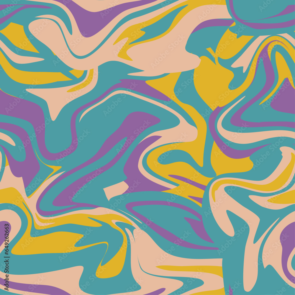 abstract modern retro psychedelic swirl seamless pattern