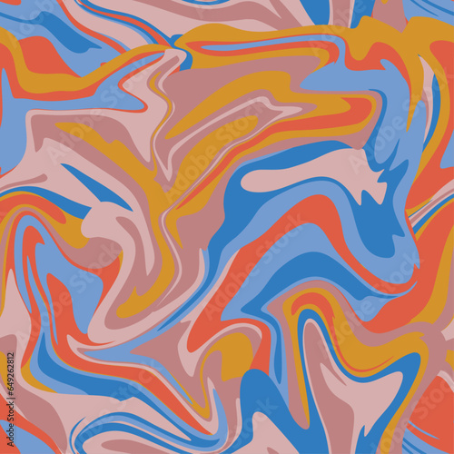 abstract modern retro psychedelic swirl seamless pattern