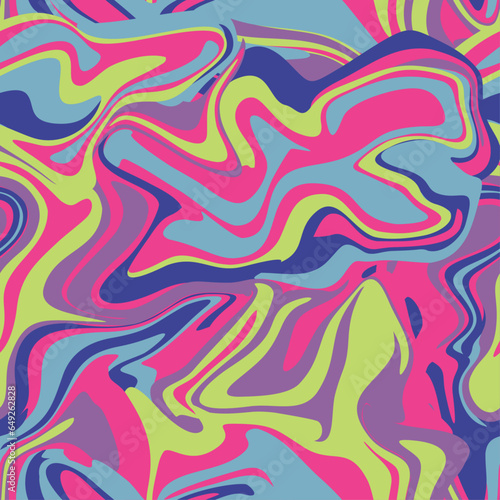 abstract modern retro psychedelic swirl seamless pattern