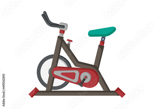 Indoor Spinning Bike for Workout Vector Illustration Isolated on White Background © MihaiGr