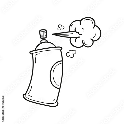 Paint can icon. Hand drawn doodle style. Filling with color. Vector illustration.
