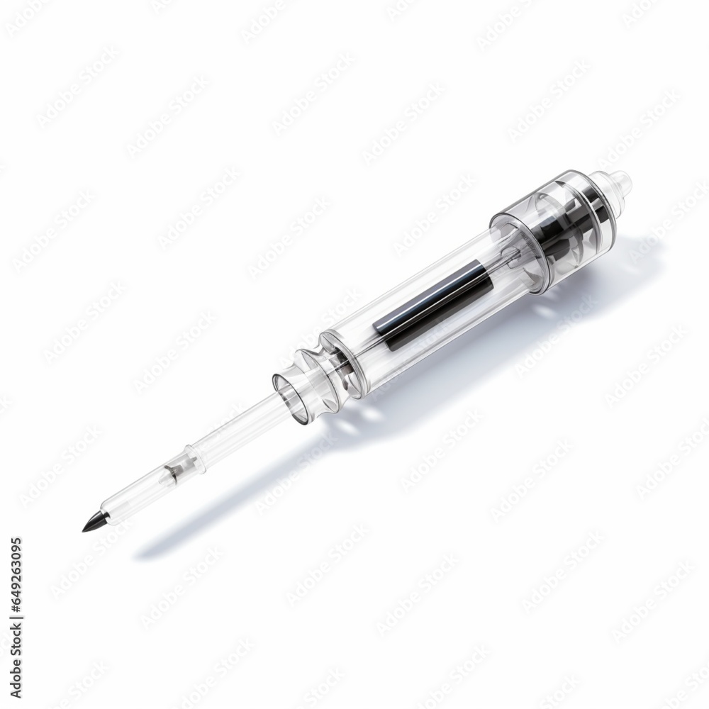 A realistic syringe in white background A realistic syringe in white background