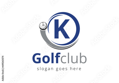 Initial K monogram alphabet with6 Golf Logo Design Template. Hockey Sport Academy Sign, Club Symbol. business, and company identity.