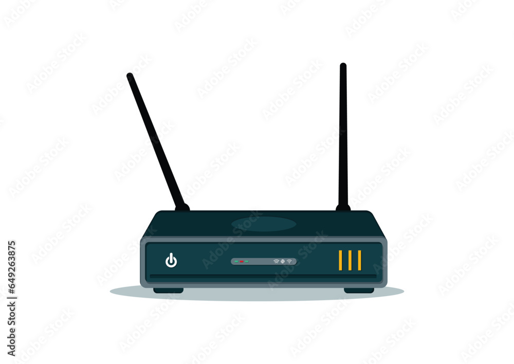 Wifi Router Vector Flat Design. Wireless Router Isolated on White Background Wifi Router Vector Flat Design. Wireless Router Isolated on White Background