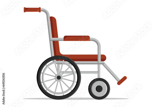 Wheelchair Medical Tool Disability Invalid Medicine Person Equipment Vector Flat Design Isolated on White Background
