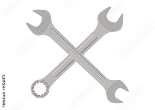 Wrench work tools clipart vector flat design isolated on white background