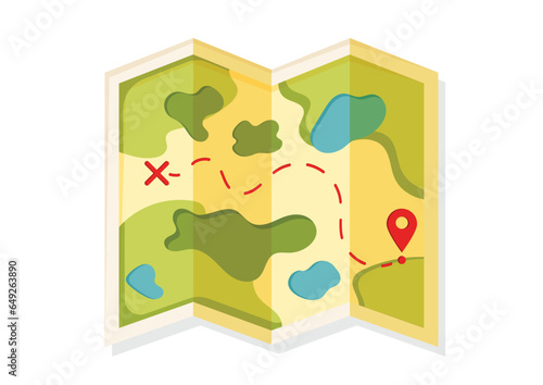 Tourist map of the area for navigation orientation vector illustration