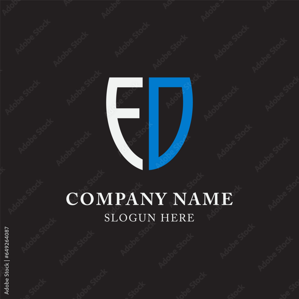FD DF abstract monogram initial letter logo template design FD DF abstract monogram initial letter logo template design