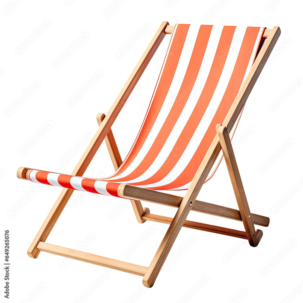 beach chair cut out transparent isolated on white background ,PNG file ,artwork graphic design illustration.