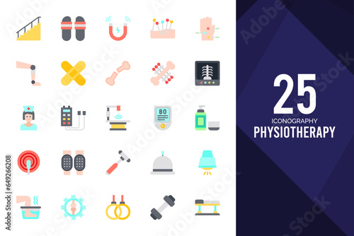 25 Physiotherapy Flat icons pack. vector illustration. photo