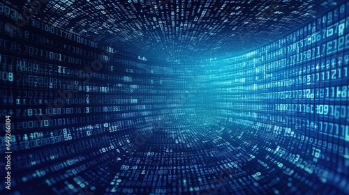 Abstract Futuristic Binary code background, generative ai