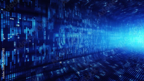 Abstract Futuristic Binary code background, generative ai