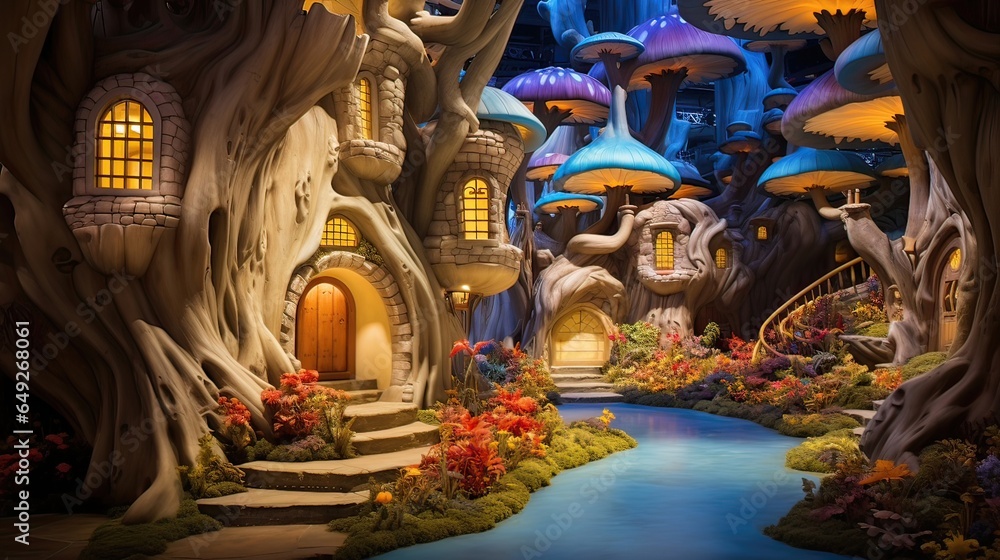 Magical fairy tale-themed area filled with enchanting attractions. Fantasy realm, captivating, storybook adventures, family fun, fairy tale magic, imaginative experiences. Generated by AI. Magical fairy tale-themed area filled with enchanting attractions. Fantasy realm, captivating, storybook adventures, family fun, fairy tale magic, imaginative experiences. Generated by AI.