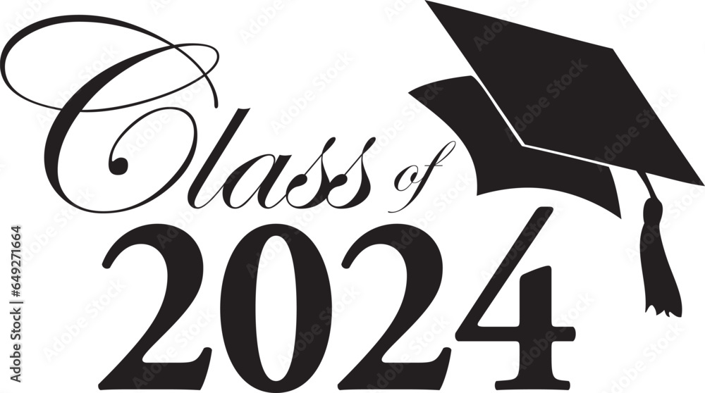 Class of 2024 Graduation Clip Art Stock Vector | Adobe Stock