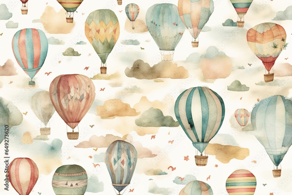 watercolor cute soft neutral hot air balloons pattern for kids watercolor cute soft neutral hot air balloons pattern for kids