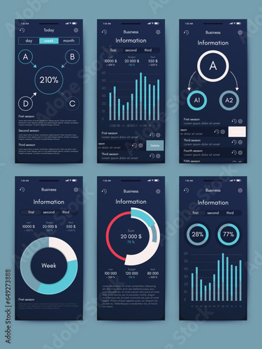 Vector graphics infographics with mobile phone. Template for creating mobile applications, workflow layout, diagram, banner, web design, business reports