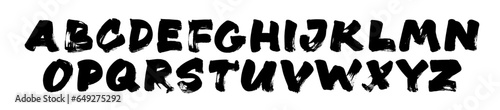 Emotional alphabet, cartoon brush drawn font, playful joyful letters for fun childish stuff.