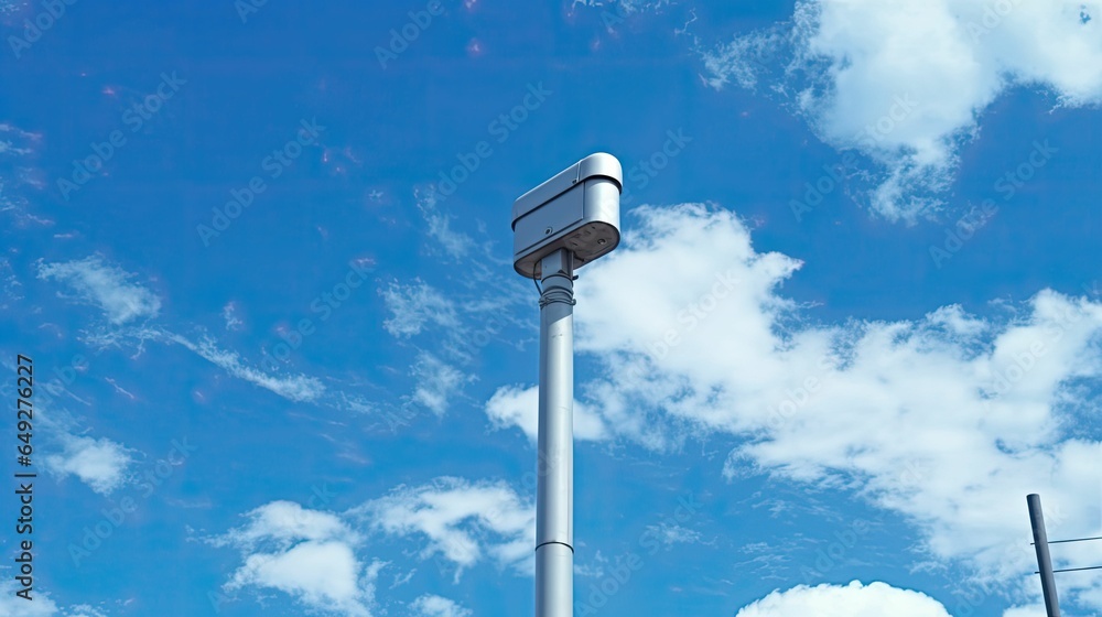 CCTV on blue sky background