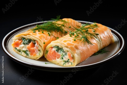 Photo of Omelet rolls with pink salmon