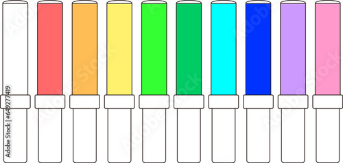 9色のペンライト・ベクターイラスト