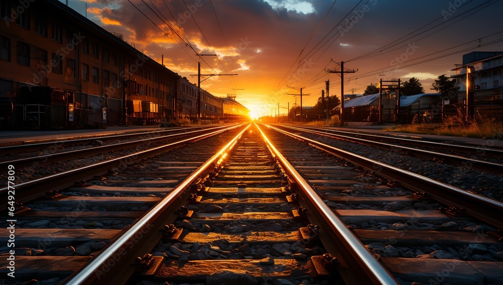 Obraz premium Railroad, generative ai