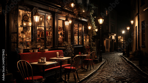 Cozy Parisian Café  (Generated with AI) photo