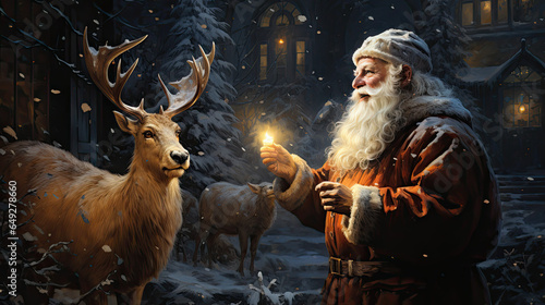 Santa and his Reindeer (Generated with AI)