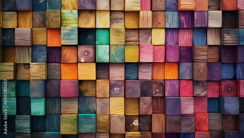 block of colorful wood