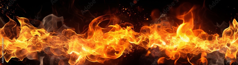 scene of burning fire banner scene of burning fire banner