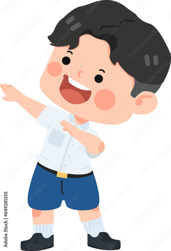 Cute boy student Dabbing Dance Cute boy student Dabbing Dance