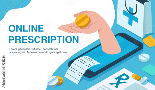 Online pharmacy and prescription refill using mobile app
