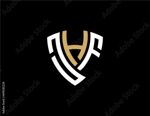 JHF creative letter shield logo design vector icon illustration photo