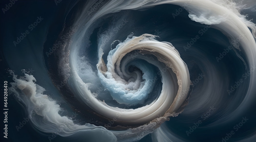 An evocative visual representation of anxiety, featuring a swirling, turbulent vortex. Objects and thoughts are caught in its powerful grasp, conveying the feeling of being overwhelmed - generative ai - obrazy, fototapety, plakaty 