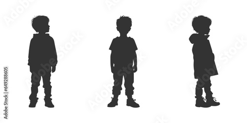 Child boy silhouette. Vector illustration.
