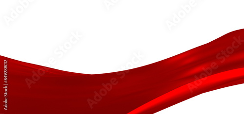 Smooth elegant red cloth on grey background