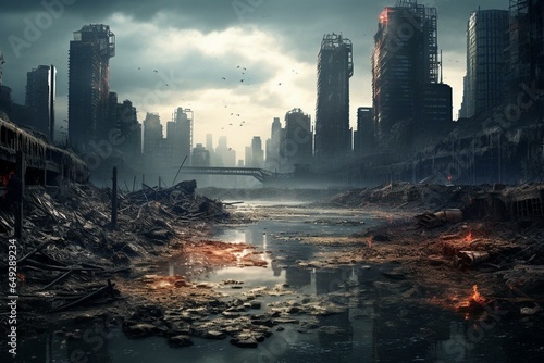A destroyed metropolis. Generative AI
