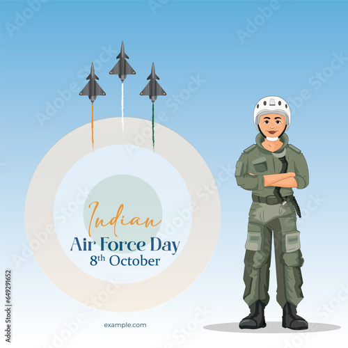 Happy Republic Day India concept with vector illustration of fighter jets and Indian flag colors, with white background.
