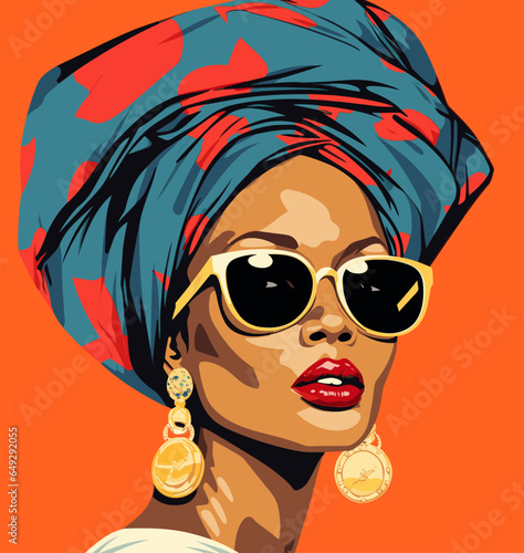 The face of a African girl. Avatar of a woman. Portrait. Vector flat illustrations