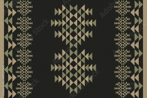Seamless tribal vector pattern. with coarse yarn texture

