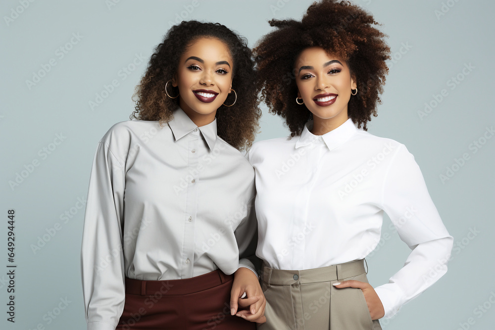 African American lesbian couple in casual clothes, affectionate afro girl African American lesbian couple in casual clothes, affectionate afro girl