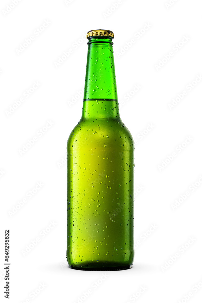 Beer in a green bottle isolated. Transparent PNG image. Beer in a green bottle isolated. Transparent PNG image.