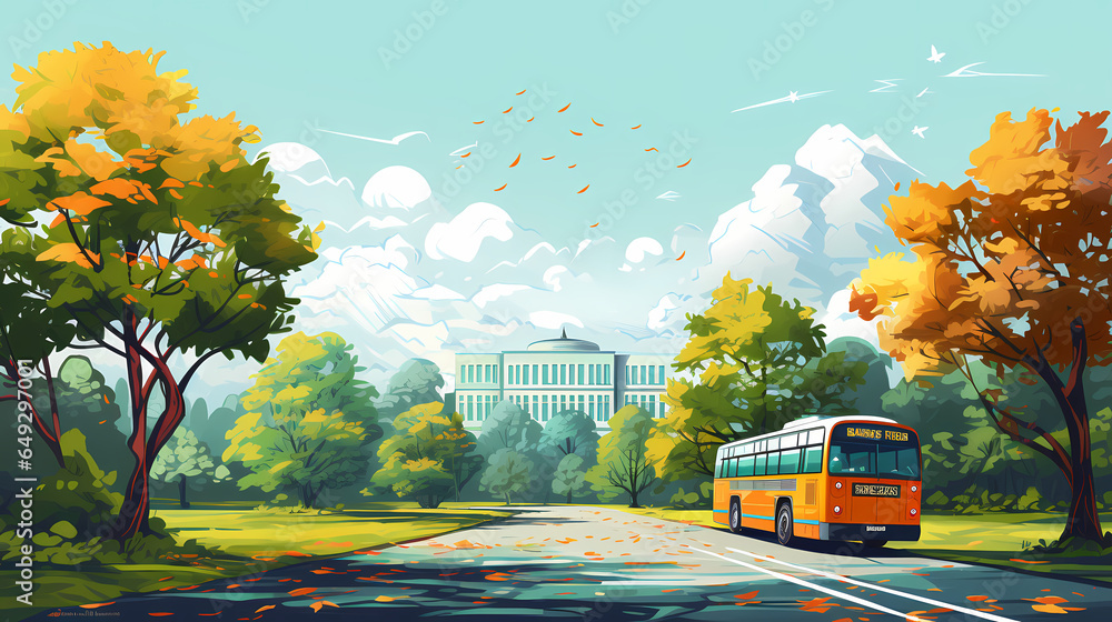 Obraz premium Bus On The Road