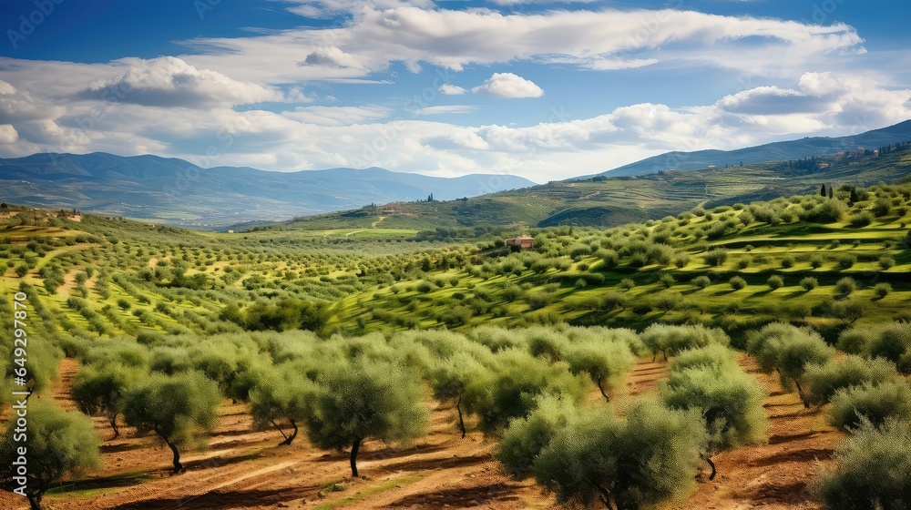 agriculture andalusian olive groves illustration grove grove, tree field, spain tree agriculture andalusian olive groves - obrazy, fototapety, plakaty 
