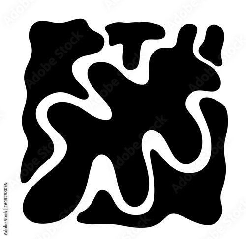 Abstract coral posters. Contemporary trandy minimalist organic black shapes style. Vector graphic illustration