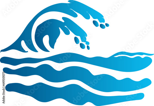 Wave depicted as a basic vector symbol against a white background