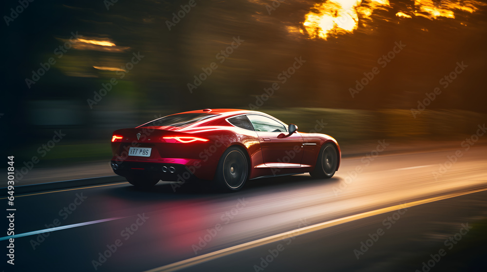 Fototapeta premium Fast car on the road