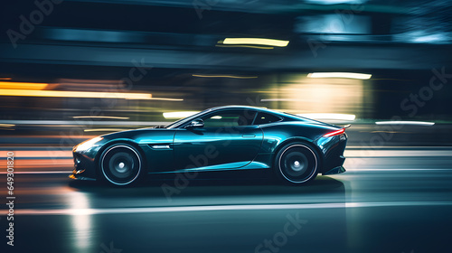 fast moving car on the road